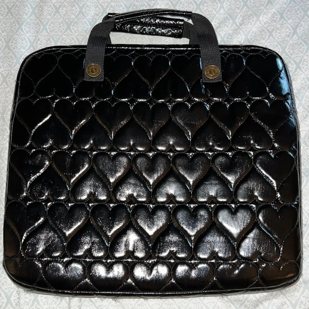 Betsey Johnson Betseyville Black Pleather Laptop Bag - Fits 15